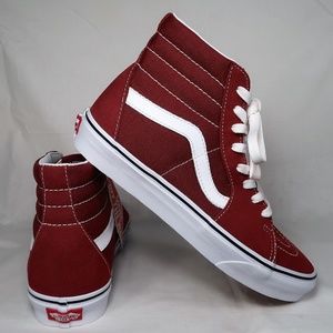Vans Unisex Sk8 Hi Burgandy Off White Sneaker